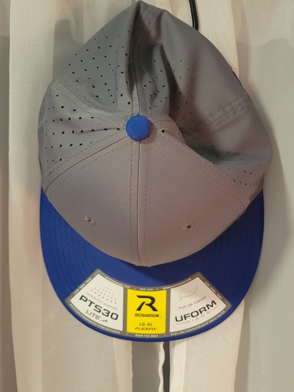Richardson Men's Gray and Blue Performance Baseball Cap
